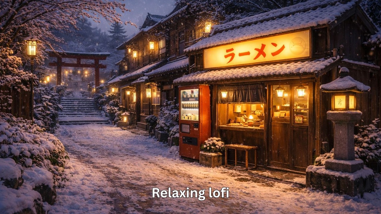 Cozy Ramen Shop on a Snowy Night | Chill beat lofi for sleep and work