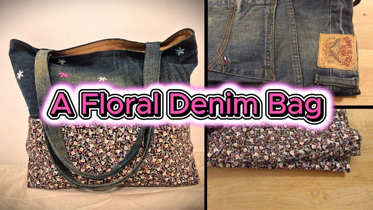 An Upcycled Floral Denim Bag