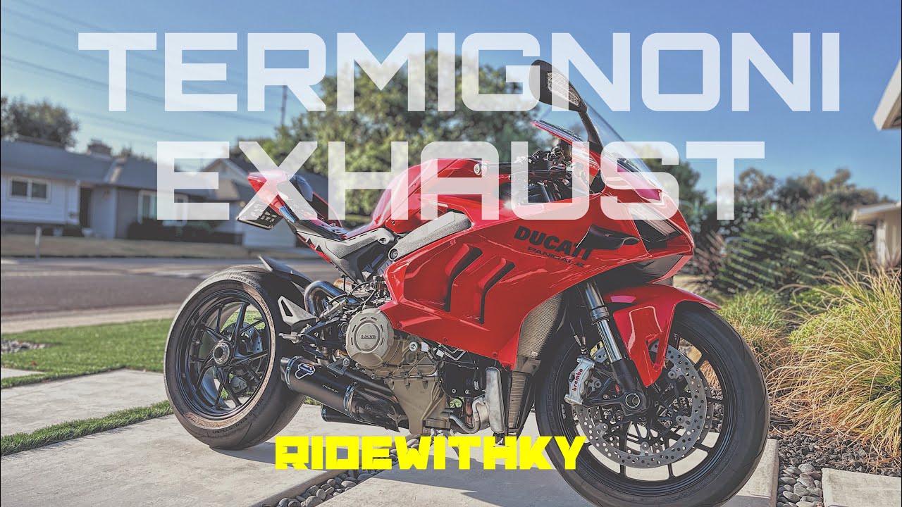 На PANIGALE V4 установлена ​​титановая выхлопная система TERMIGNONI D184 (проблемы с установкой, ...