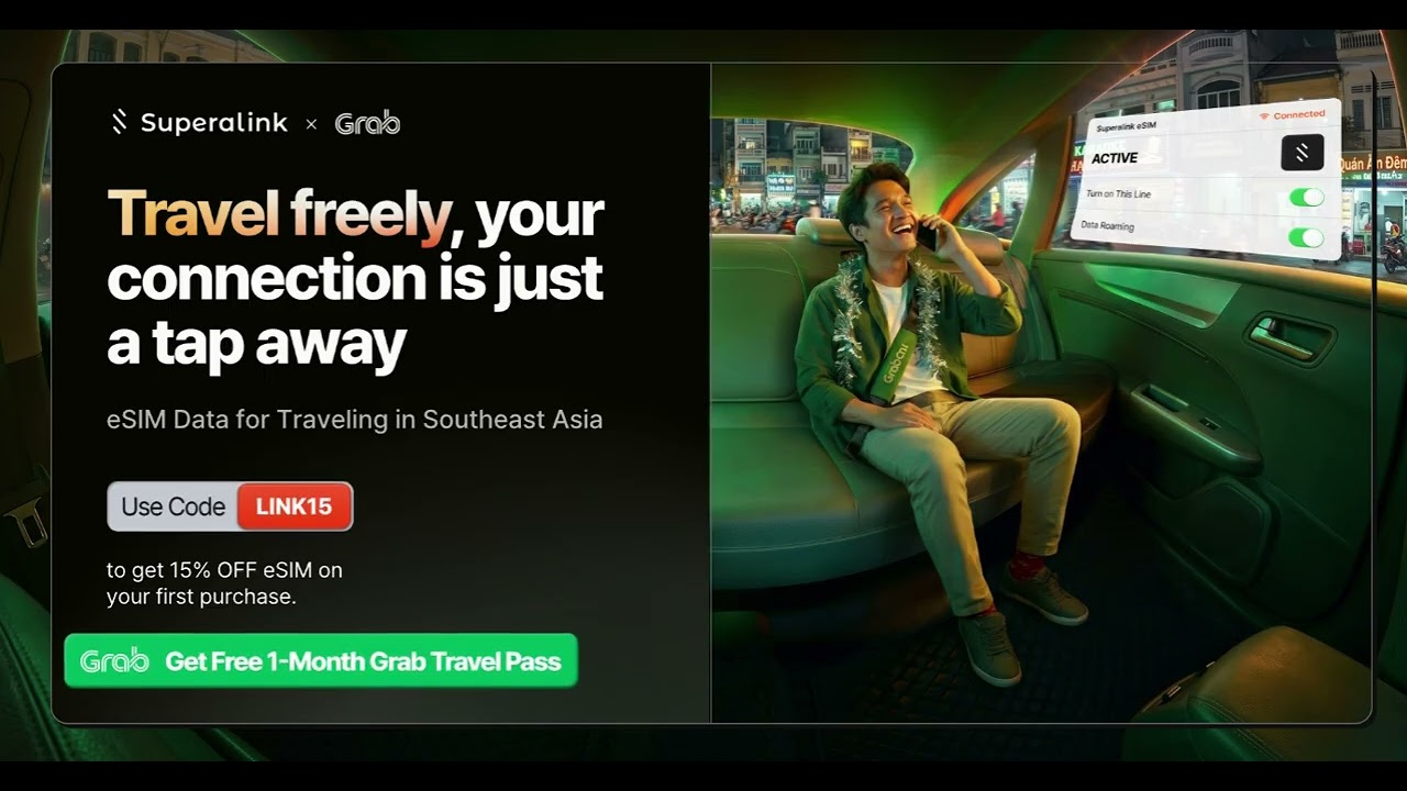 [Superalink x Grab] eSIM Data for Traveling in Southeast Asia