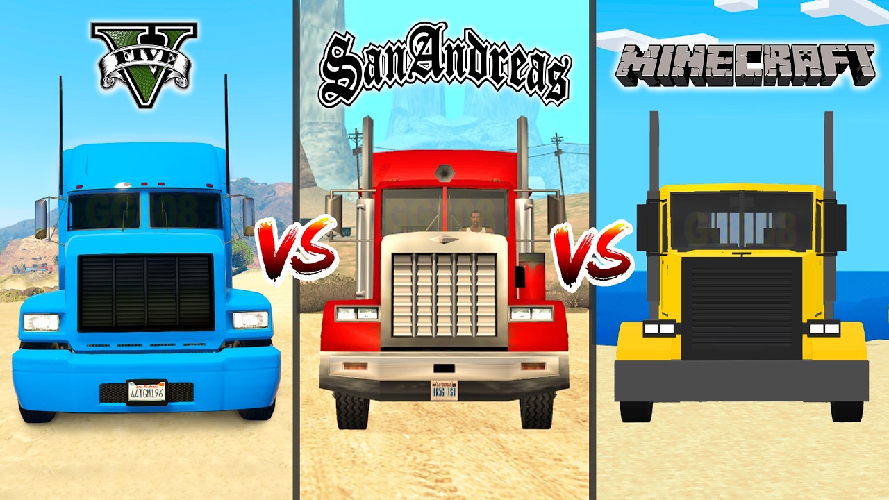 Minecraft Semi Truck vs GTA 5 Semi Truck vs GTA San Andreas Semi Truck - which is best?