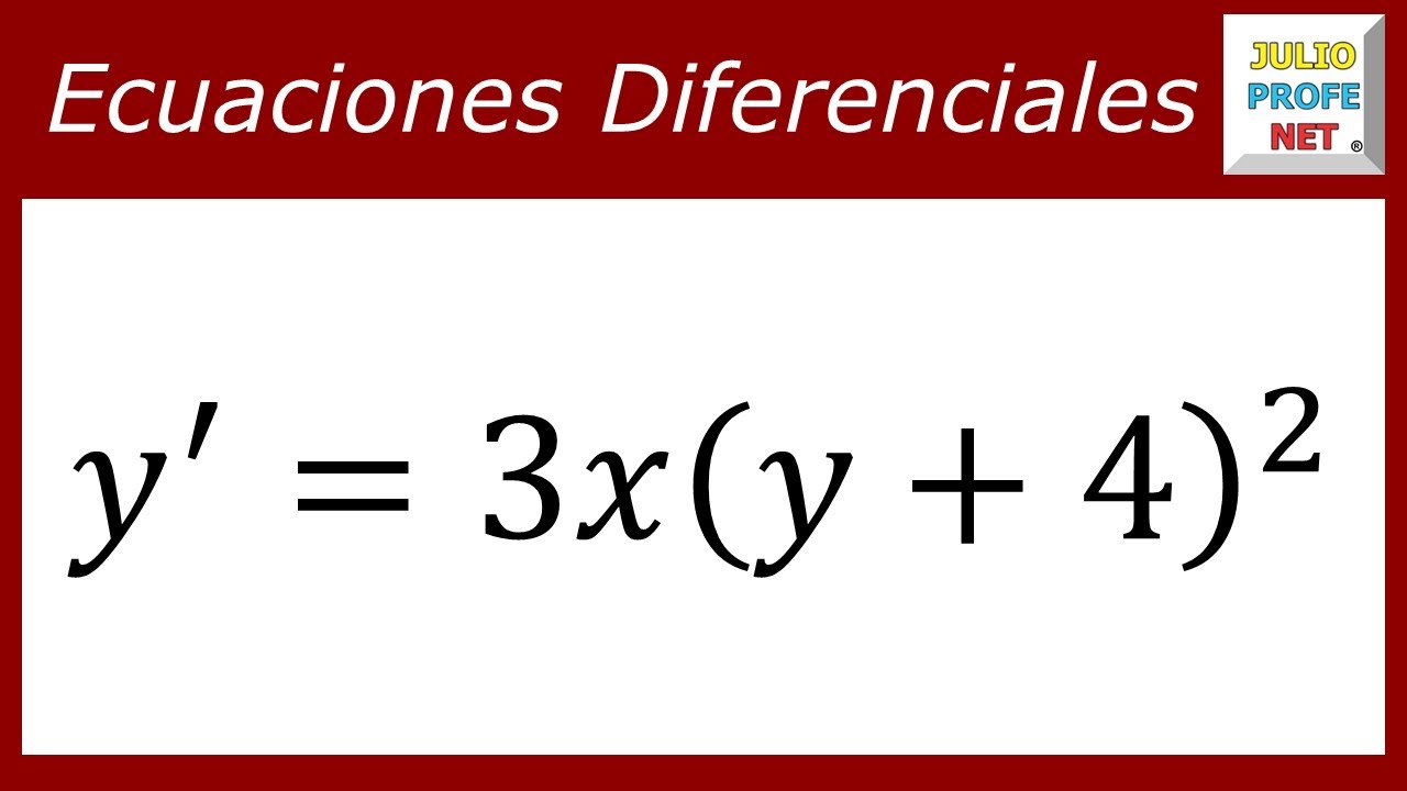 Ecuaciones diferenciales de variables separables | Ej. 2 #julioprofe