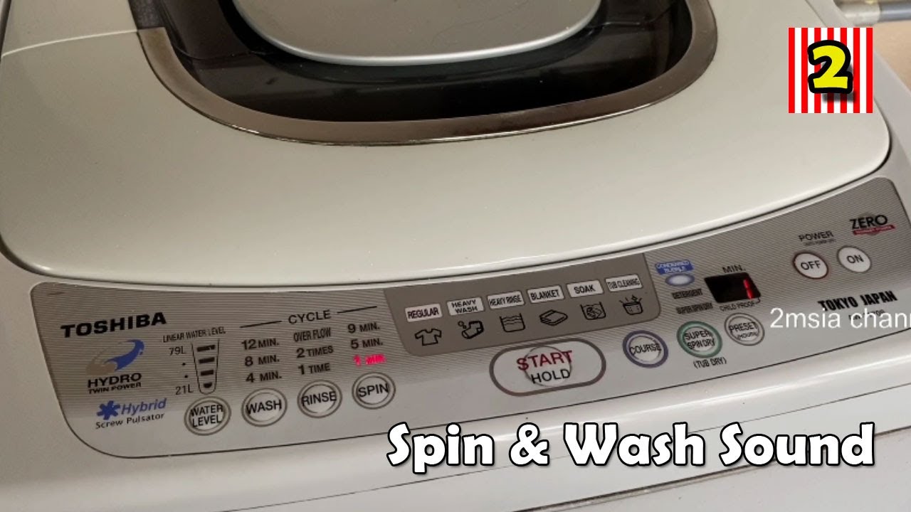 Toshiba Topload Washing Machine Wash and Spinning Sound AW1170S ASMR Old Machine