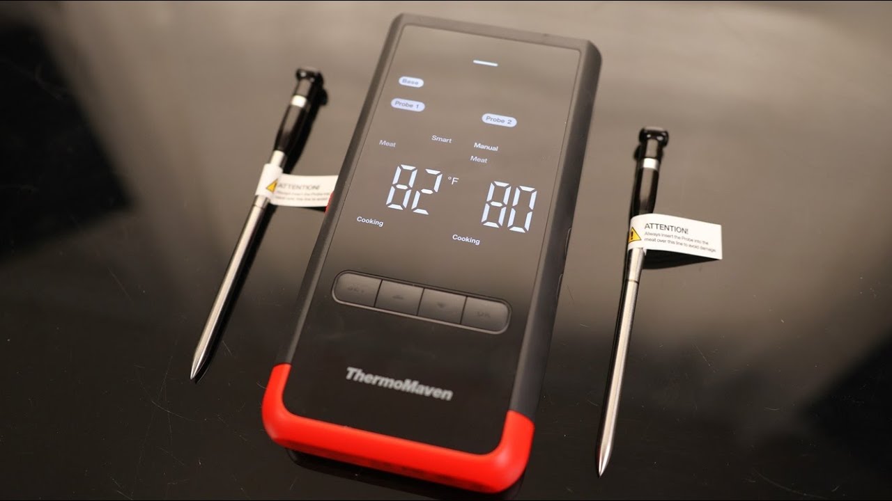 ThermoMaven P2 Wireless Meat Thermometer with Smart Display Base, Bluetooth and WiFi, 2 Ultra-Thin