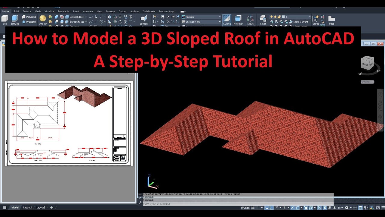 Как смоделировать трехмерную скатную крышу в AutoCAD | Пошаговое руководство
