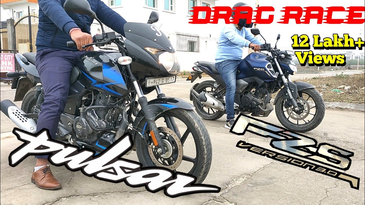 Bajaj Pulsar 150 Bs6 twin disc vs Yamaha FZS V3 Bs6 Drag Race | 150cc Drag Race