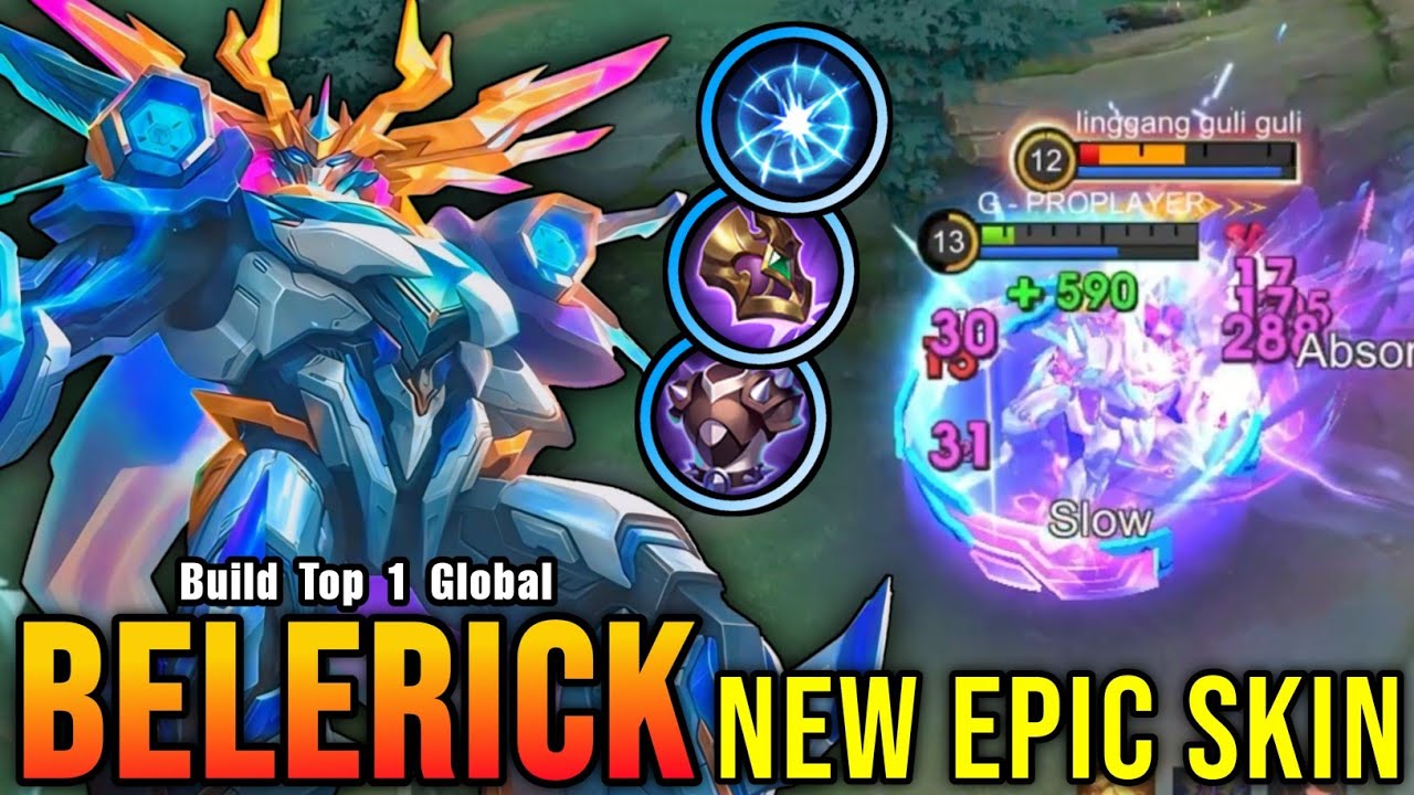 MVP Tank!! Arbiter of Stars Belerick New EPIC Skin!! - Build Top 1 Global Belerick ~ MLBB