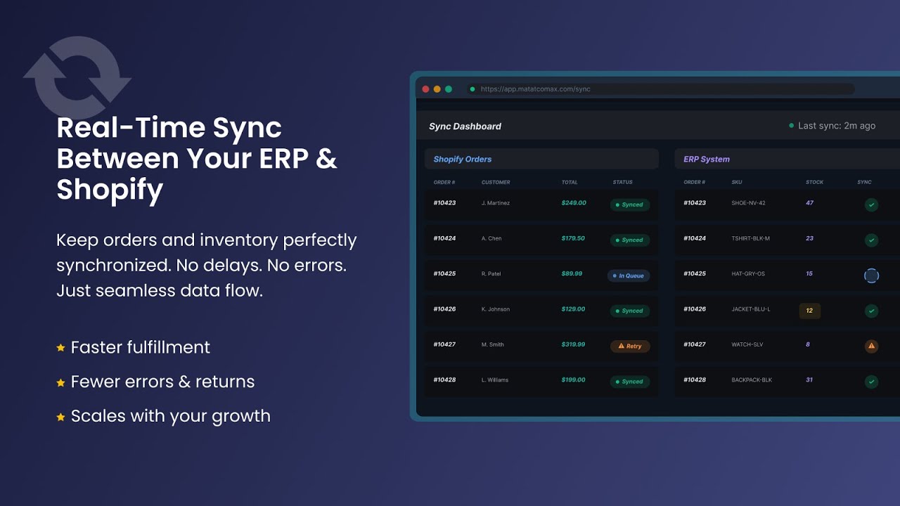 Matat Comax ERP, a seamless integration to your shopify store