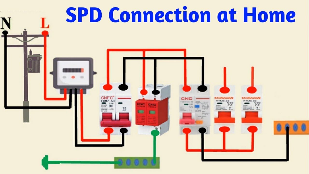 How to Install Surge Protection Device at Home || Single Phase SPD Connection Diagram
