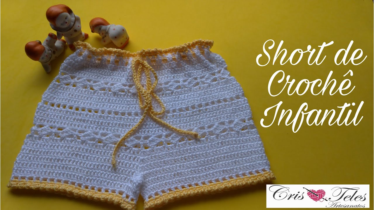 SHORT DE CROCH&Ecirc; INFANTIL | Short Infantil de Croch&ecirc; Tutorial  Passo a Passo Completo #shortsdecroche