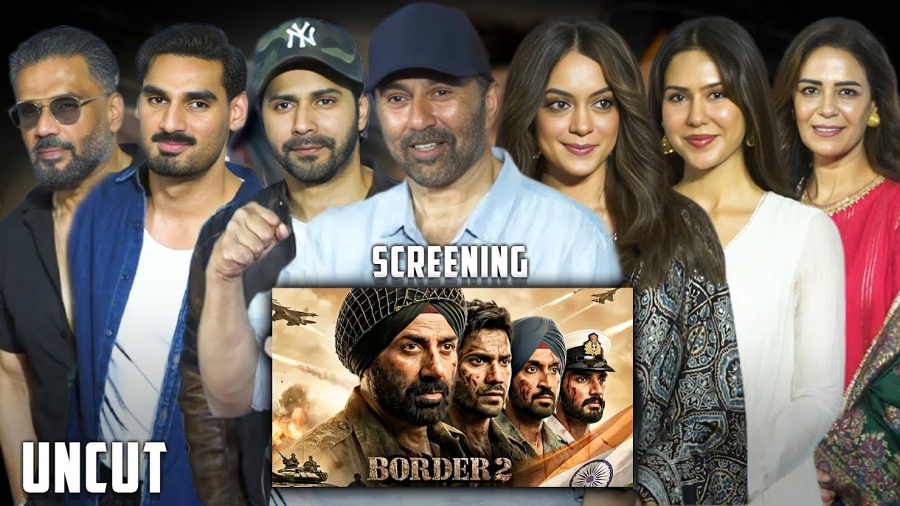 UNCUT Border 2 Mega Screening: Sunny Deol, Varun Dhawan, Ahan Shetty, Suniel Shetty & Others
