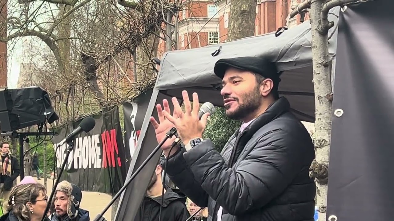 Muslim Arab Loay Alshareef gives rousing anti-terrorism, pro peace speech in central London
