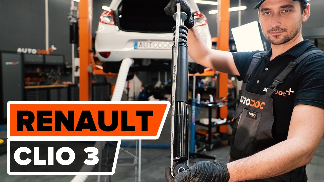 How to change rear shock absorber on RENAULT CLIO 3 [TUTORIAL AUTODOC]