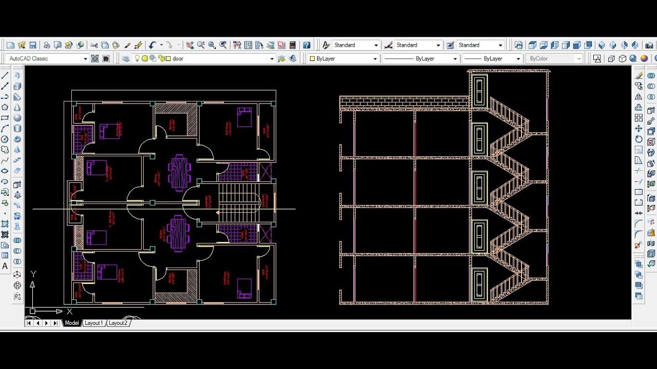 Sectional Elevation in Autocad  । Bangla Tutorial ।