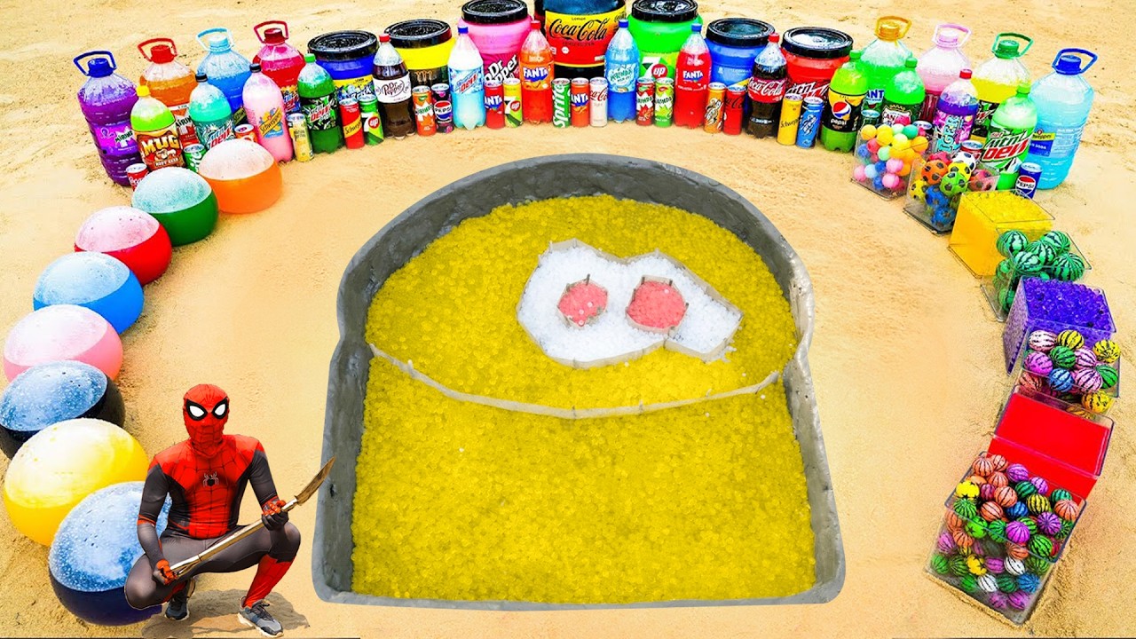 Как испечь хлеб с шариками Orbeez и цементом, гигантской Coca-Cola, Fanta, 7up, Mirinda, Mountain...
