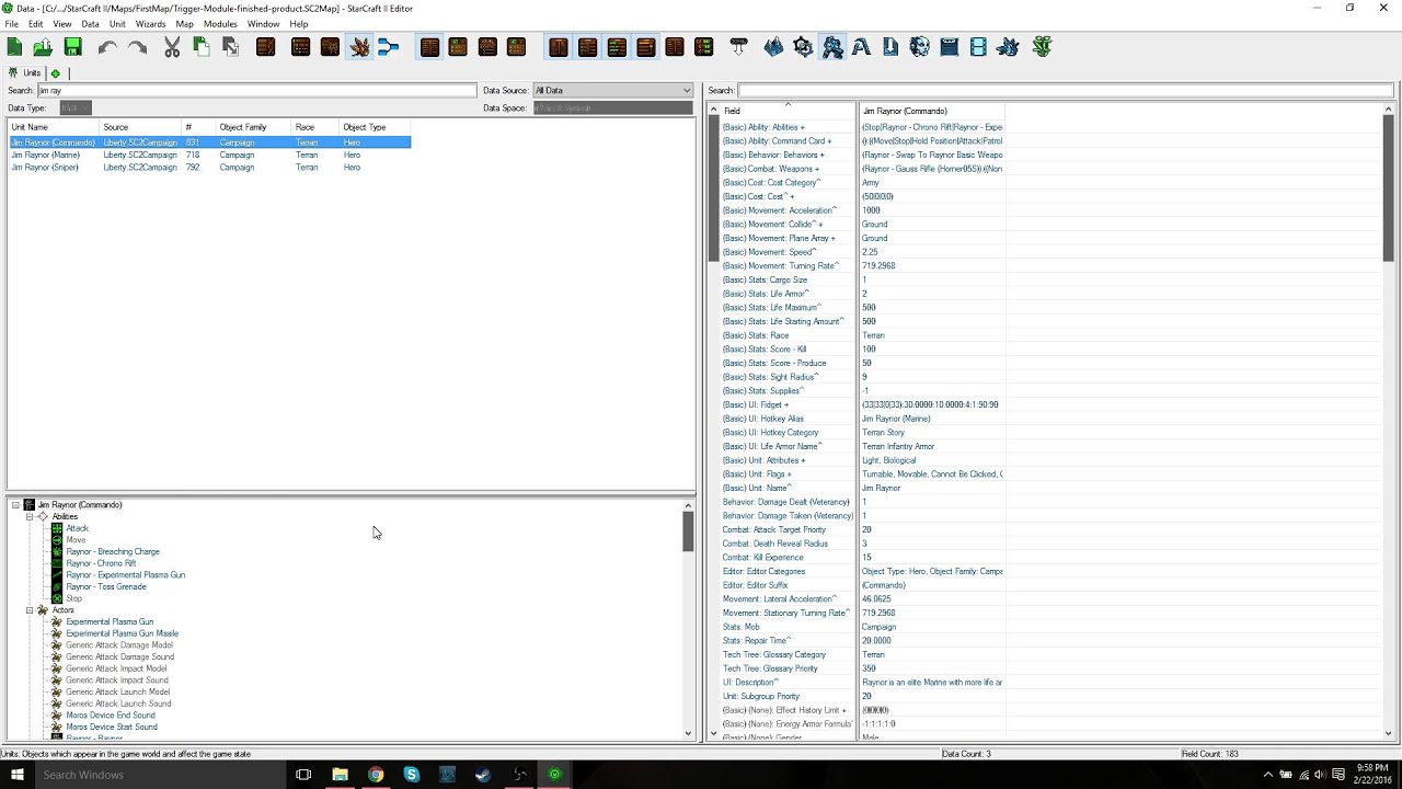 Learning How to Use the StarCraft 2 Map Editor: Data Editor Overview