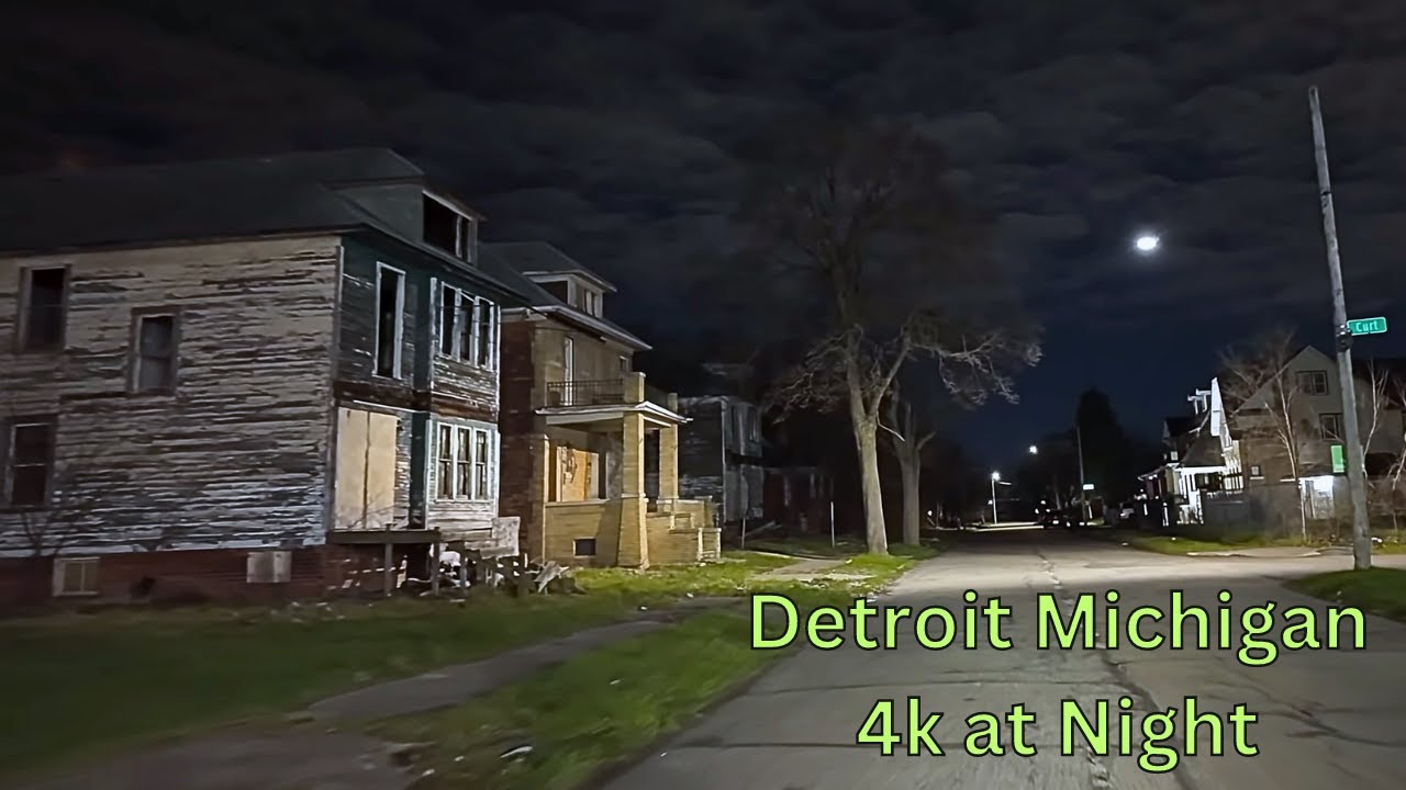 Detroit, Michigan | Hoods At Night Drive 4k