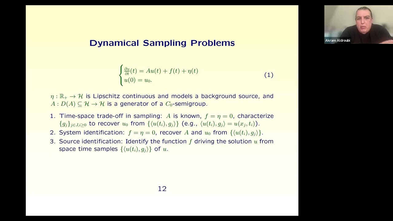 1W-MINDS, Jan. 29:  Akram Aldroubi (Vanderbilt University), Dynamical sampling: source term recov...