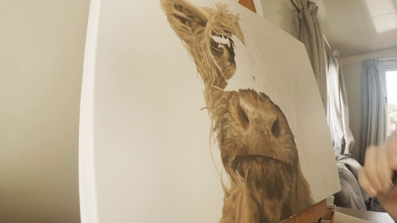 Highland Cow - Oil Painting Time Lapse