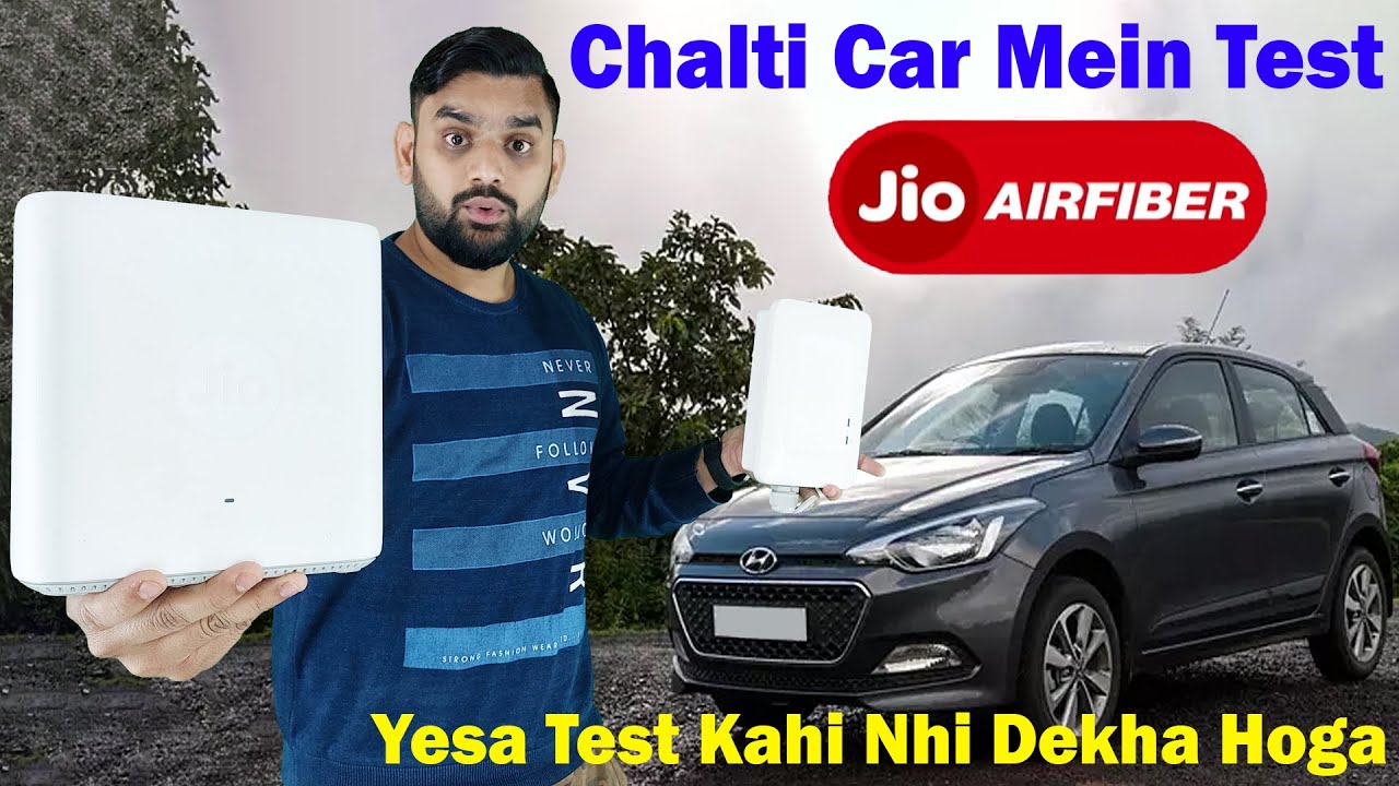 Jio AirFIber Internet Speed Test in Running Car | Jio AirFiber Installed in Car | 5G Router AirFiber