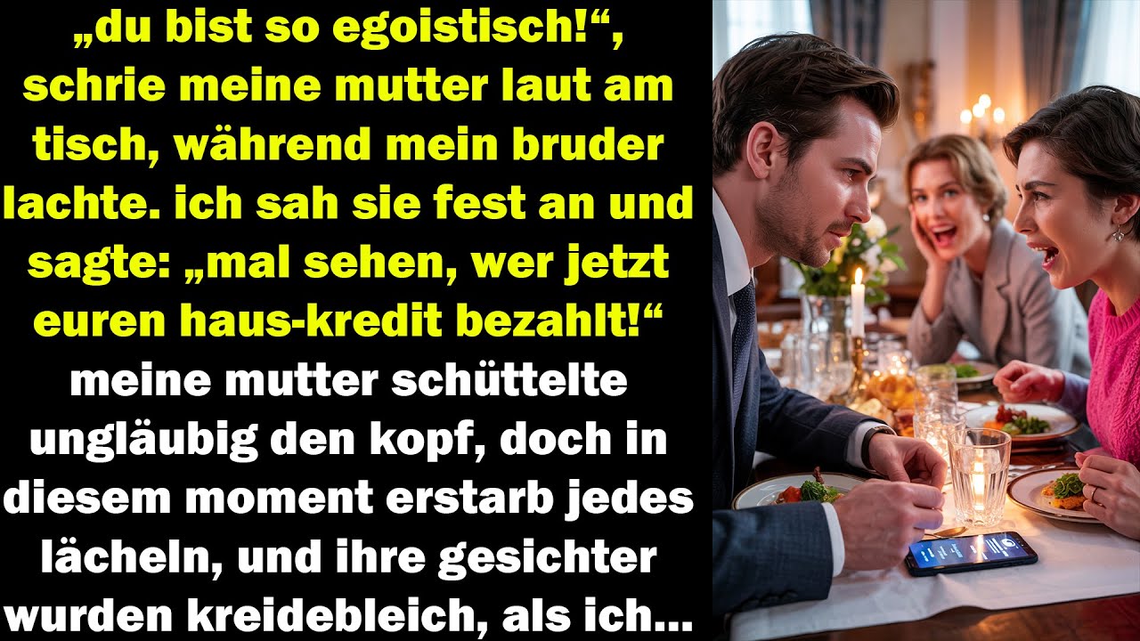 meine mutter nannte mich egoistisch – doch meine worte über den haus-kredit ließen sie erstarren