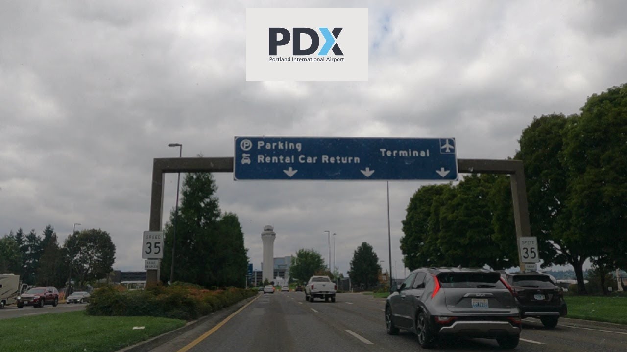 ⁴ᴷ⁶⁰ Driving Portland, OR: NE Airport Way from Holman Street to PDX Airport Rental Car Center