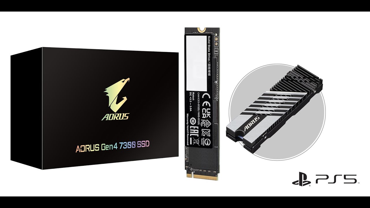 PS 5 Upgrade storage with AORUS Gen 4 7300 with heat sink.