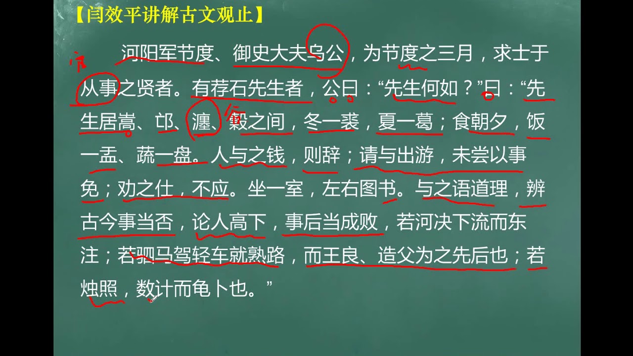 【闫效平讲解古文观止】第138集：送石处士序