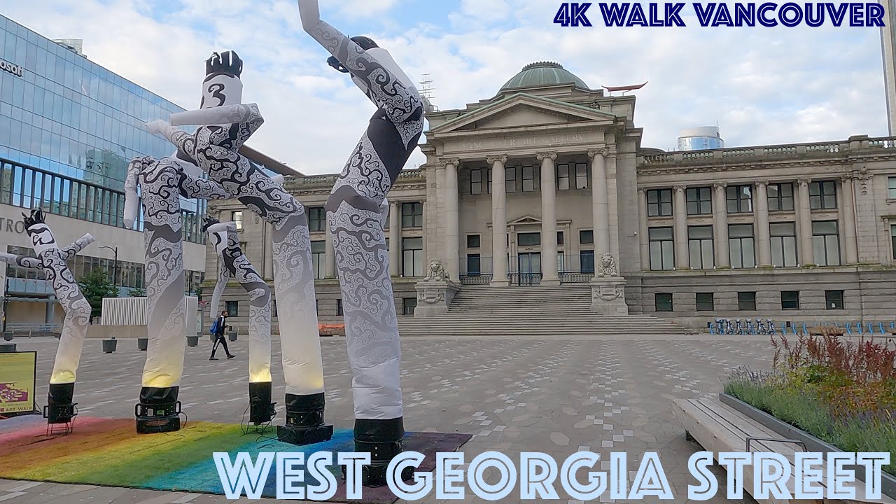 Vancouver Summer Trip 2021: West Georgia Street in the morning (July 2021): 4K Slow Walk Canada
