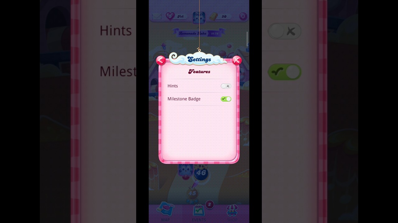 how to turn off hints in candy crush game #candycrush #game #shorts