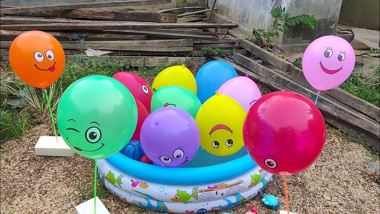 Wow !! Popping Ballons !! Dan Menemukan Hewan Maianan Berjalan Di atas Air, Ada Kura Kura,Ikan Nemo