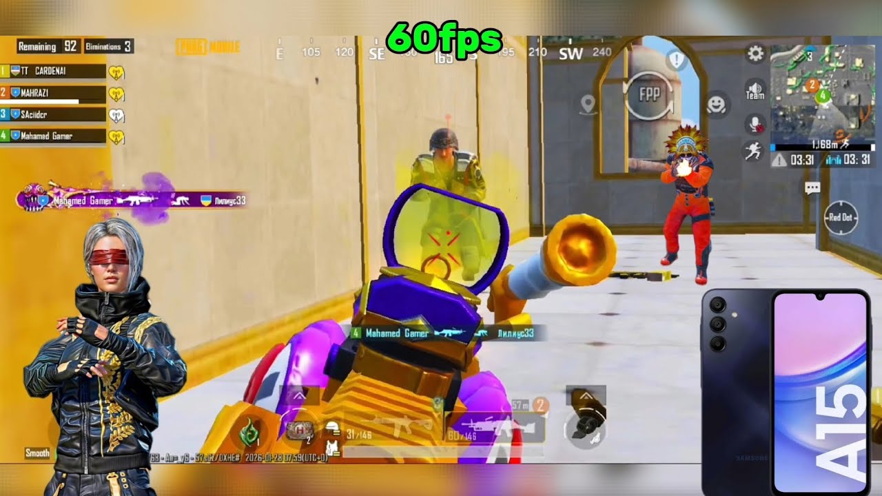 Samsung A15 5G pubg test 60fps || PUBG MOBILE NEW UPDATE gameplay 2025 #pubgmobile