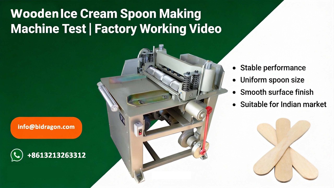 Wooden Ice Cream Spoon Making Machine – Test Video | Small Ice Spoon & Coffee Tea Bar Making Machine