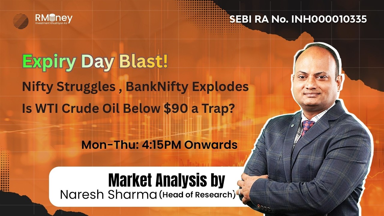 Expiry Day Blast! 🚀 Bank Nifty Soars 1000+ Points | PSU Banks Rally 3.6% | Crude Oil Below $90