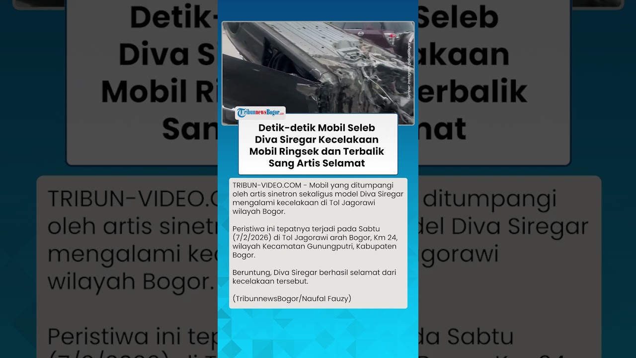 DETIK-DETIK Mobil Diva Siregar Kecelakaan di Bogor, Mobil Ringsek sang Artis Selamat