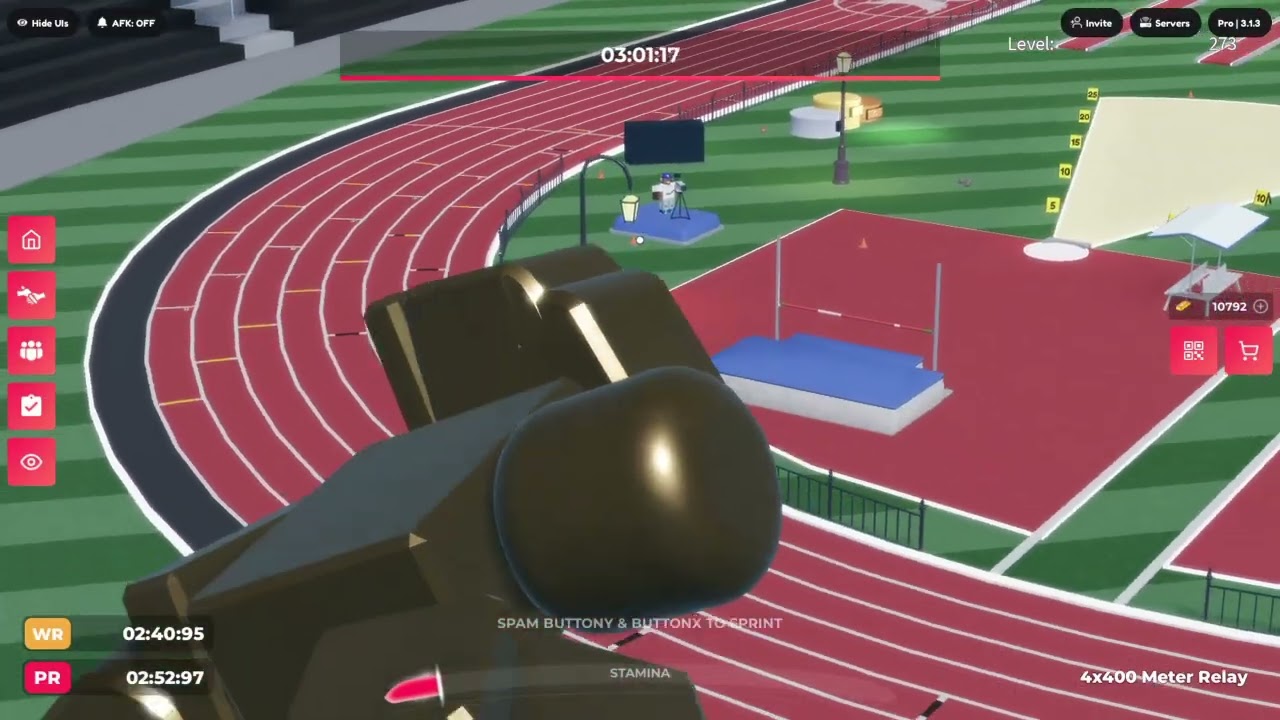 Doing pro servers in track and feild