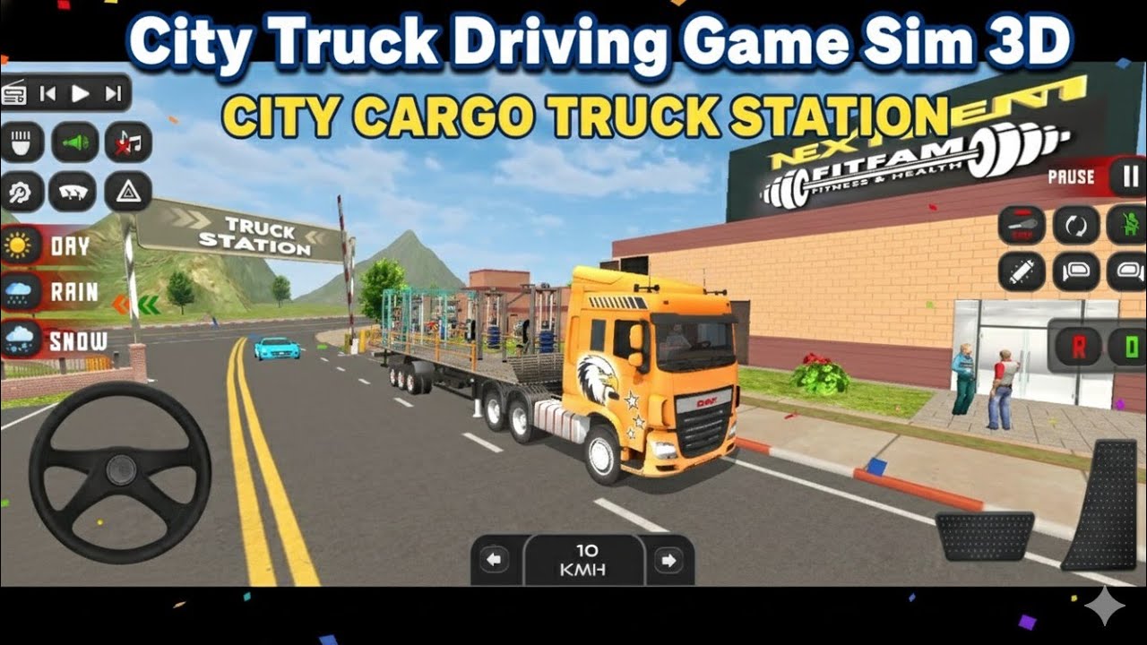 City Truck Driving Game Sim 3D CITY CARGO TRUCK STATION