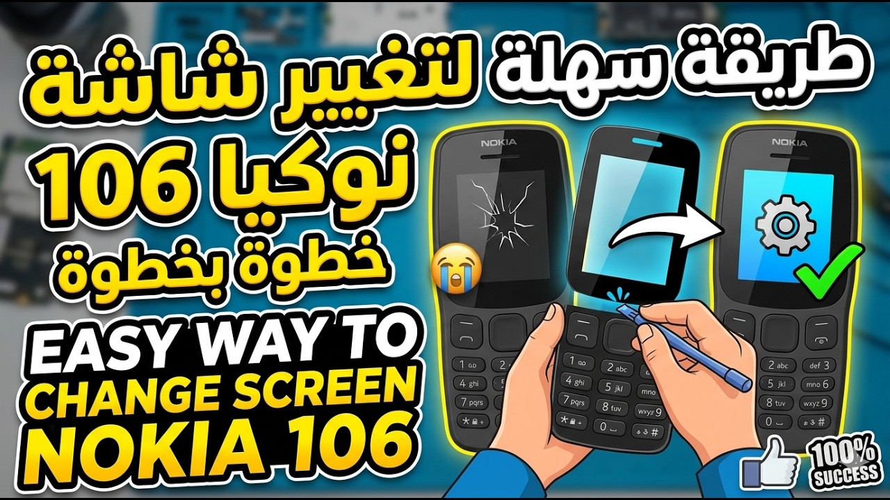 طريقة سهلة لتغيير شاشة نوكيا  106 Easy way to change screen nokia