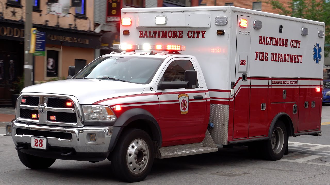 Baltimore City Fire Department Ambulance 23 Responding
