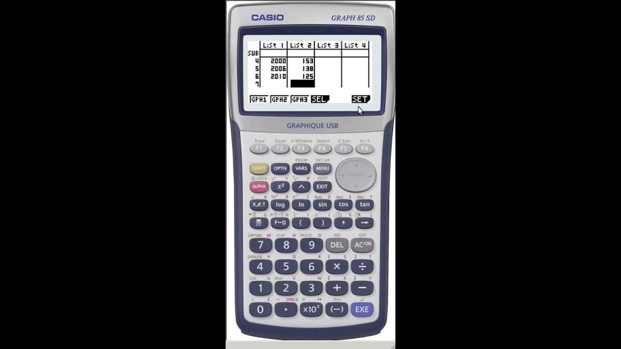 Réaliser un nuage de points à la calculatrice graphique Casio