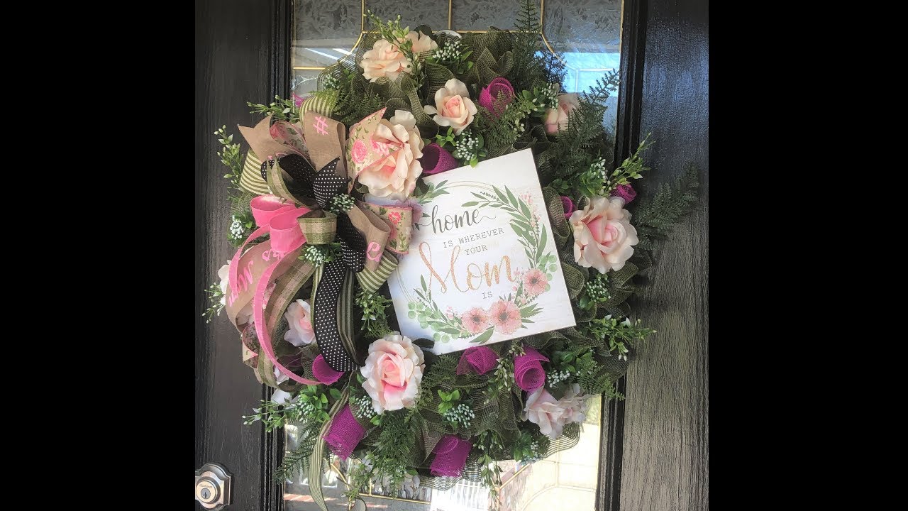 How to make a Mother's Day Wreath with a pine wreath base with Wreath Decor by Dawn