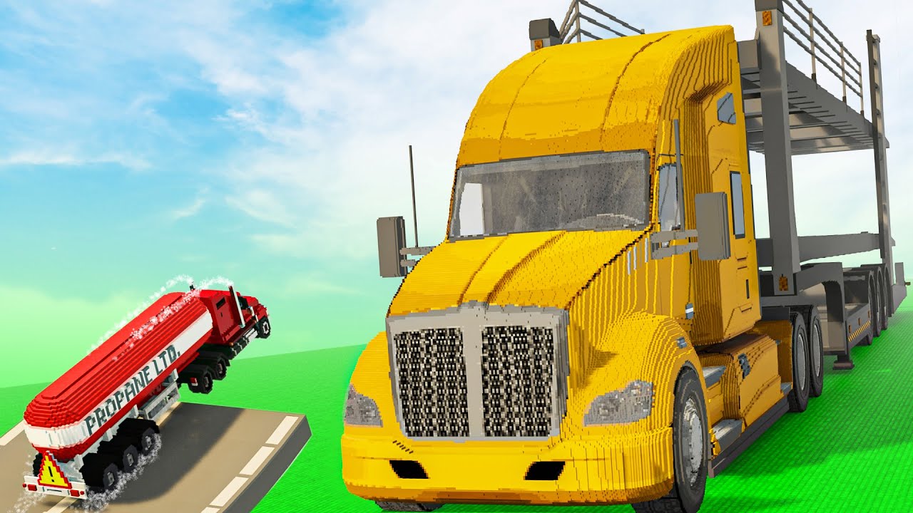 Cars vs Car Carrier Truck | Teardown