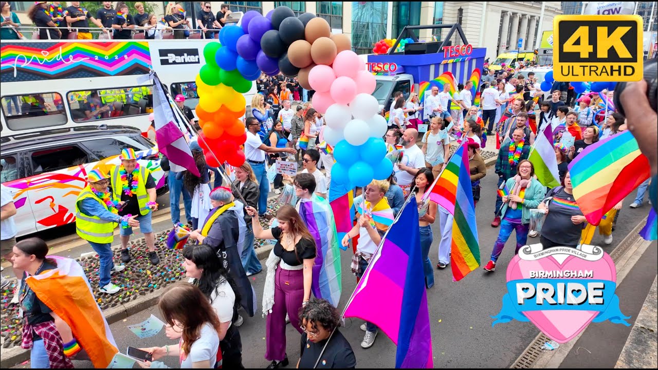 Pride Parade 2025 in Birmingham City Centre | Full Tour in 4K