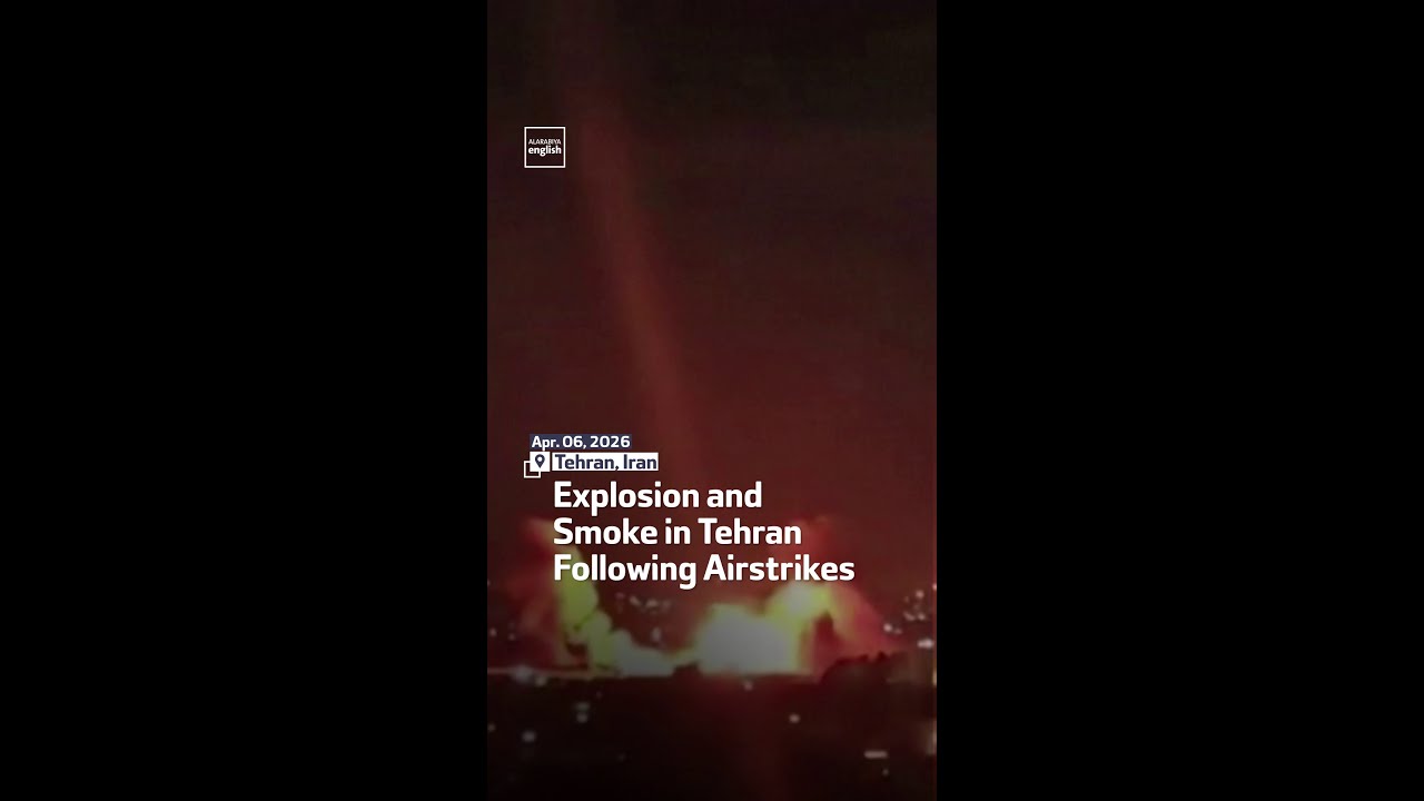 Explosion and Smoke in Tehran Following Airstrikes