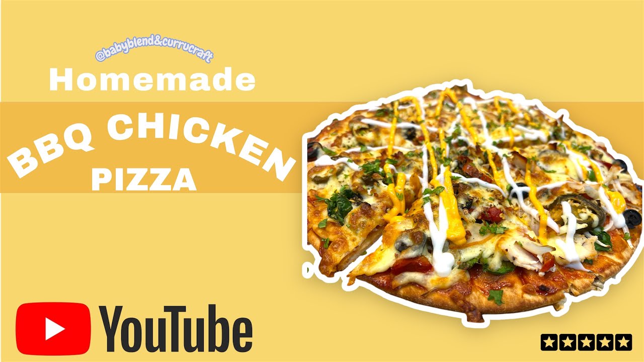 Homemade BBQ Chicken Pizza #BBQPizza #GrilledPizza #PizzaRecipe @Babyblendandcurrycraft