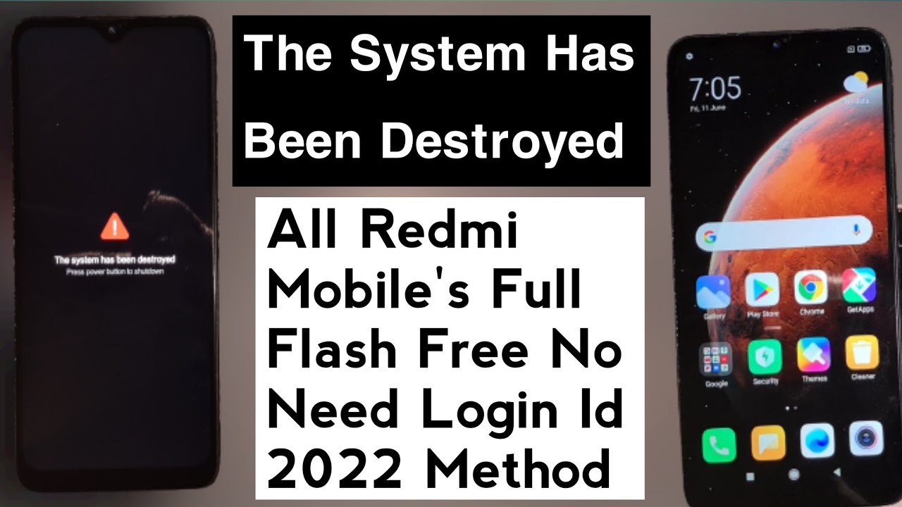 All Redmi Device's / The System Has Been Destroyed Full Solution One Click / By #GoogleChacha