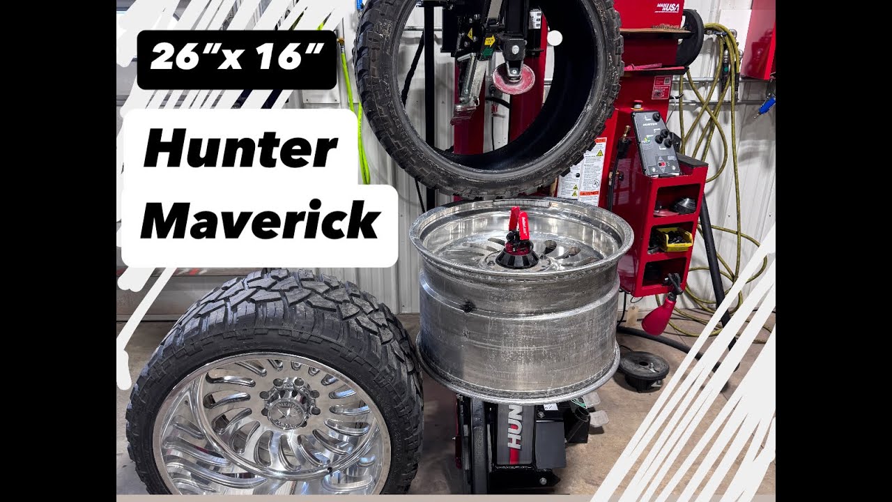 Hunter Maverick Tire Machine with Big Wheel and Big Tire