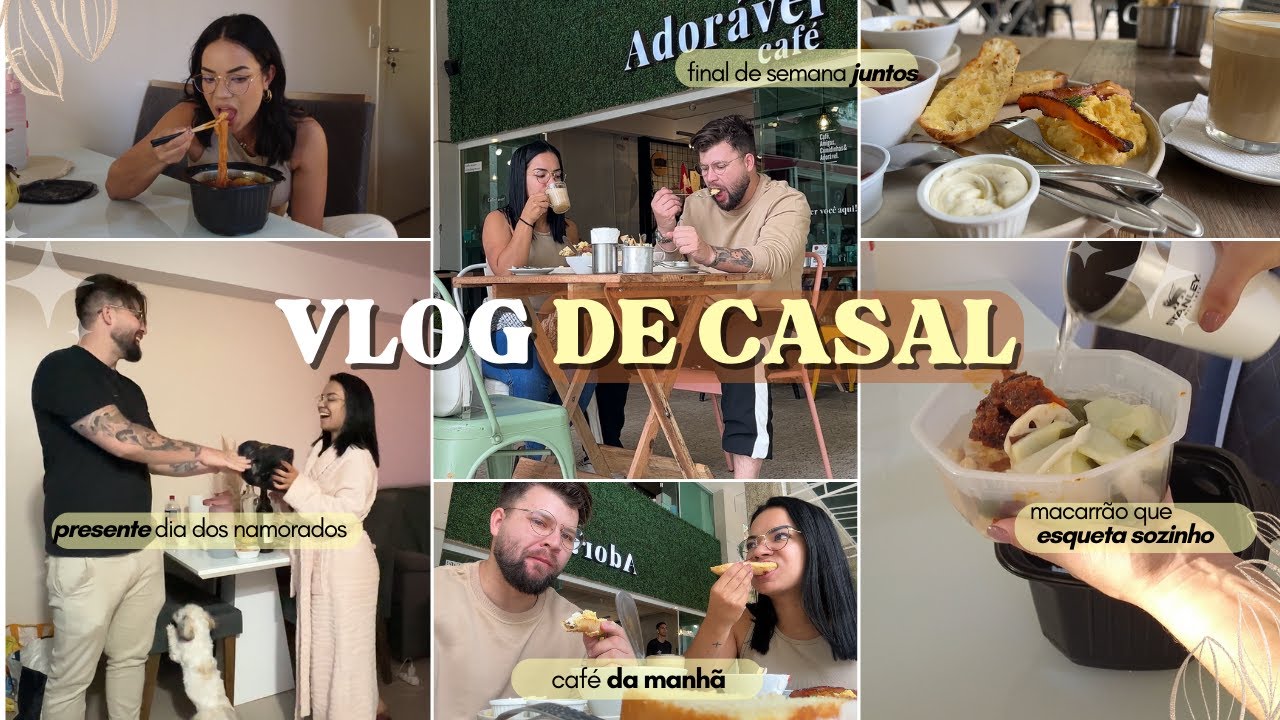 VLOG DE CASAL: dia dos namorados, macarr&atilde;o coreano + tag de casal