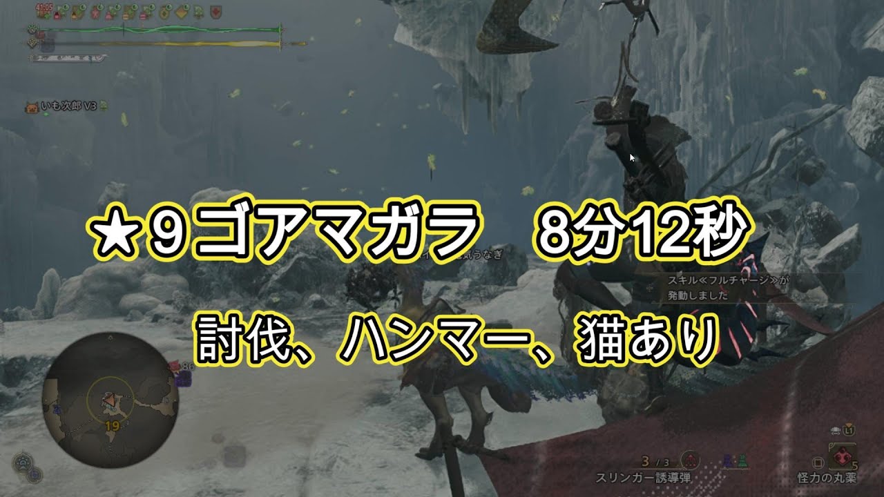 MHWilds   だんだん倒すのが早くなる歴戦★９ゴアマガラ１３（ハンマー）