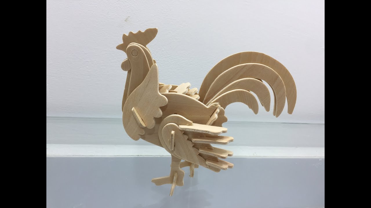 DIY Miniature Cock ~ 3D Woodcraft Construction Kit